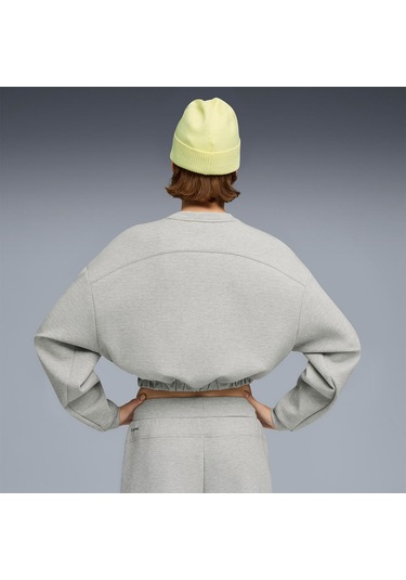 Puma Cloudspun Crew Kadın Gri Bisiklet Yaka Sweatshirt Gri