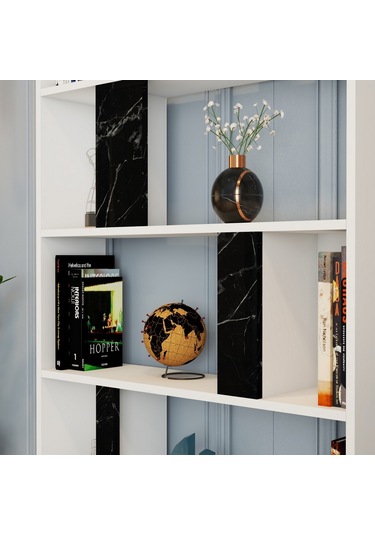 Variant Lima Çalışma Masası Ve Kitaplık Takımı - Beyaz / Siyah Me Beyaz