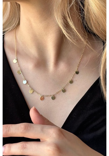 Zümrüt Sarraf 14 Ayar Altın Pullu Zincir Kolye