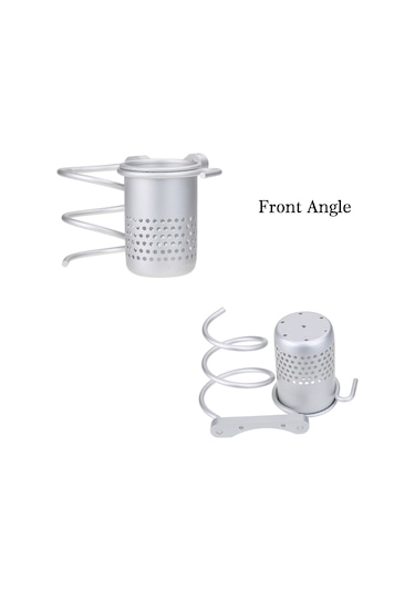 Qingmipy "pratik Saç Kurutma Makinesi Askısı - Banyo Organizatörü, Tarak Ve Makas Tutucu, Gümüş Renk"