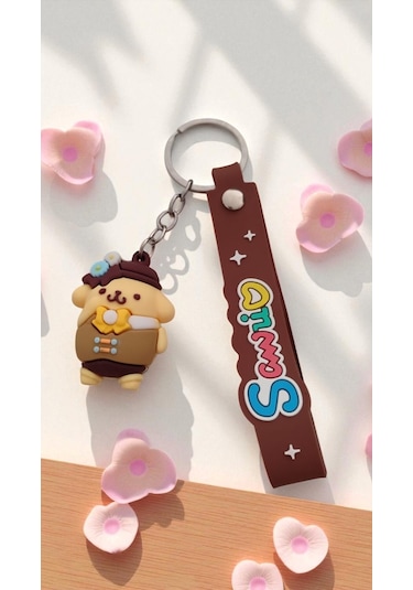 2 Li Sevimli Karakter Pompompurin Anime Stil Figürlü Renkli Silikon Askılı Çanta Aksesuar