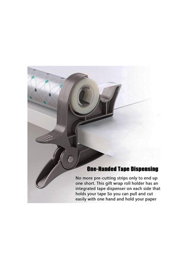 Yuntech01 Sarıcı Kağıdı Tutucu Ve Bant Dağıtıcı - Kesici Fonksiyonlu Abs Malzeme - Ev Ve Ofis İçin Dayanıklı Paketleme Aracı Gri 1 Adet