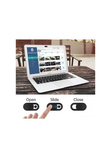Flybuy 6 Adet Siyah Kamera Koruma Kapakları, Telofon/tablet/dizüstü Uyumlu, Kolay Açma-kapama