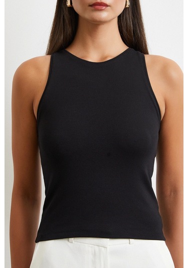 Basic Crop Top Siyah Siyah