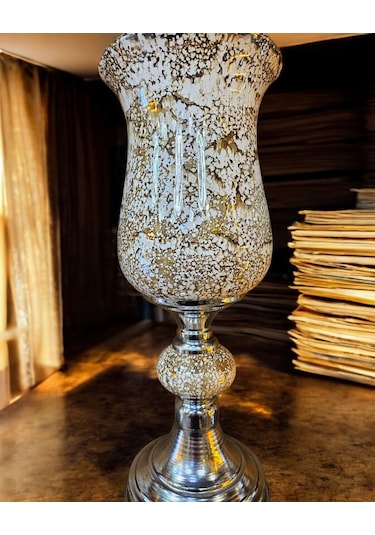 3'lü Dekoratif Prestij Dekoratif Vazo Set - Ekru Ekru