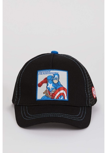DeFacto Erkek Çocuk Marvel Avengers Etiket Baskılı Pamuklu Cap Şapka D9790A825SMBK27