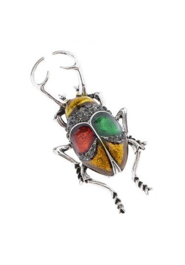 Suntek Zarif Böcek Broş Emaye Yaka Pin Rozeti Moda Takı Sarı-l Sarı L Çok Renkli