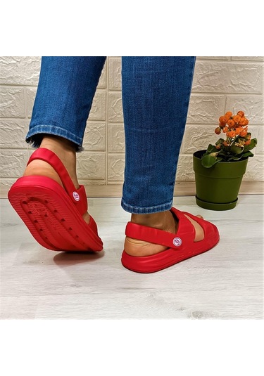 Calx 1260 Kırmızı Hafif Rahat Kadın Terlik & Sandalet 001