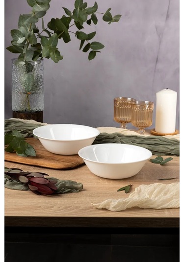 Korall 19 Cm 2'li Set Salata Kâseleri "empty" Opal Cam 330979266 Beyaz