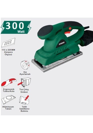 Rtrmax RTM370 300 W Titreşimli Zımpara Makinesi