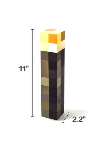 Maoyaya Minecraft Lambası: Şarj Ed., Sesli, El İle Sallan., Çocuklar İçin Parlak Sarı Sarı