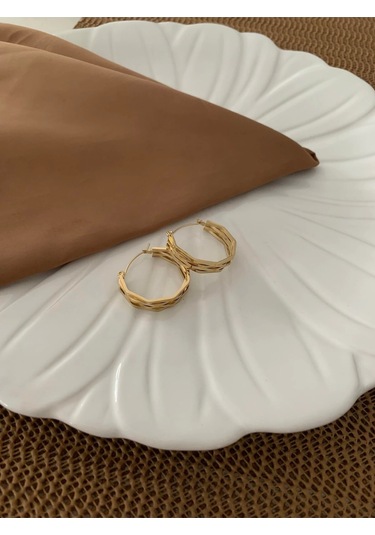 Çelik 4 Sıra Beşgen Halka Küpe Çok Renkli