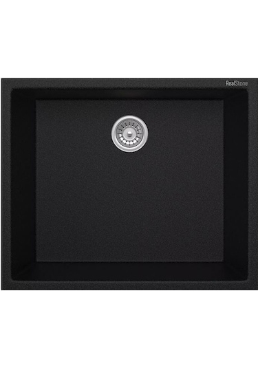 Real Stone K005 Tezgah Altı Gordion 50 Granit Eviye Siyah 45 x 40 CM