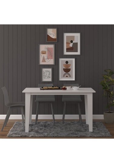 Yemek Masası Ym-01 Beyaz Beyaz