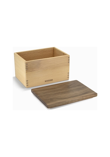 Woodsaka Model 3 Mutfak İçin Saklama Kabı Gürgen Ceviz