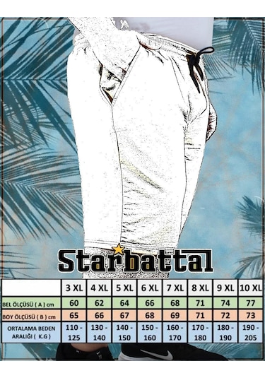 Starbattal Erkek Büyük Beden Penye Şort Justice 24645 Sıyah-Sıyah Siyah