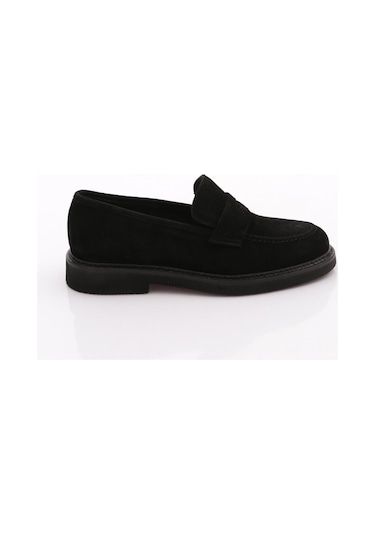 Dgn 1234 Erkek Loafer Ayakkabi Siyah Süet
