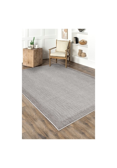 Dekozer Sisaletta Jüt Görünümlü Sisal Dokuma Modern Kilim Tozumaz, Robot Süpürge Uyumlu Krem