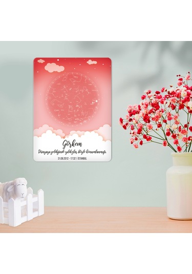 Decorita Decorıta | Yeni Doğan Hediyelik Gökyüzü Haritası - Cam Tablo