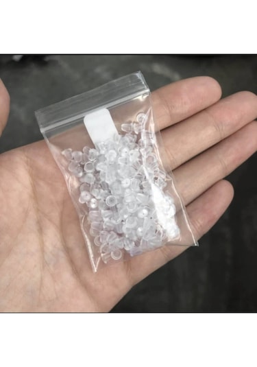 Silikon Şeffaf Küpe Arkası - 100 Adet Beyaz