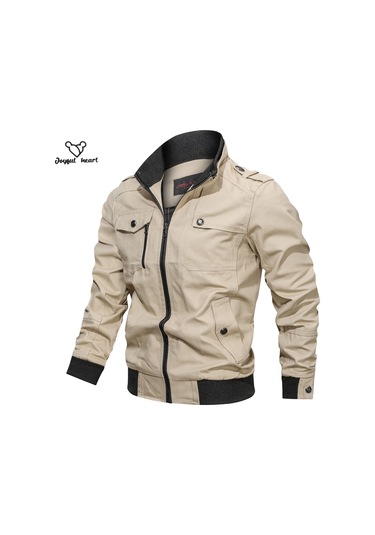 Erkek Pamuklu Günlük Ceket Haki