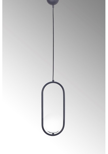 Luzarana Zenga Tekli Siyah-Krom Metal Gövde Beyaz Camlı Tasarım Lüx Sa... Çok Renkli