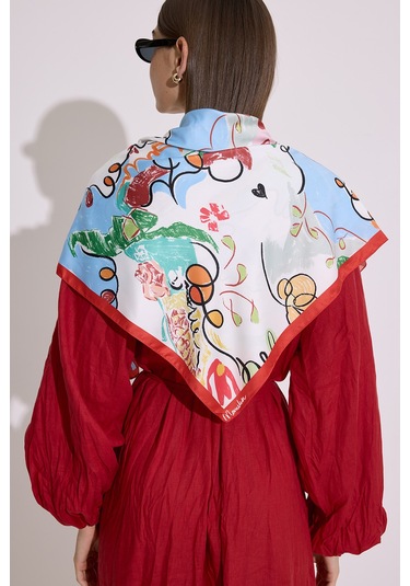 Saten Desenli Şal Summer Summer