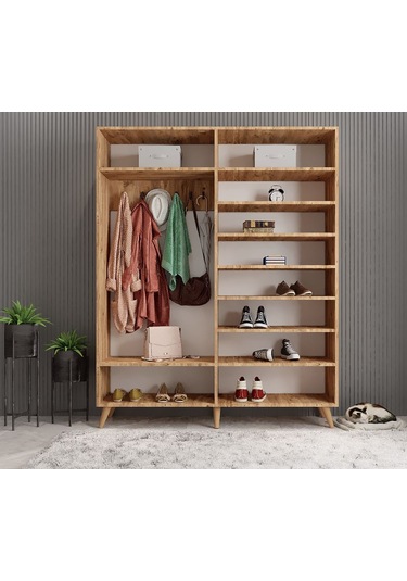 Sedef Portmanto Vestiyer Ayakkabılık Çam 160 Cm - Ücretsiz Kurulu