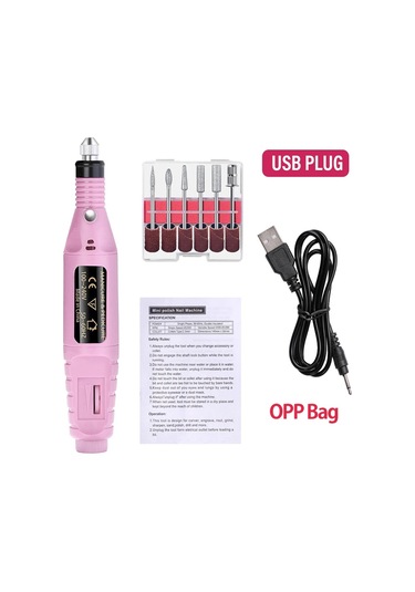 Lulaa Güç Kaynağı Adaptörü Ab Abd Tak Nail Art Şarj Cihazı Elektrikli Tırnak Zımpara Aksesuarları Ac/dc Dönüştürücü Manikür Kaynağı Aracı Pembe
