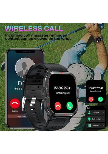 Tenfowee"t21 Akıllı Spor Saati 1.96'' Büyük Ekran Ip68