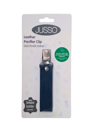 Jusso Deri Korumalı Metal Klipsli Emzik Askısı Lacivert