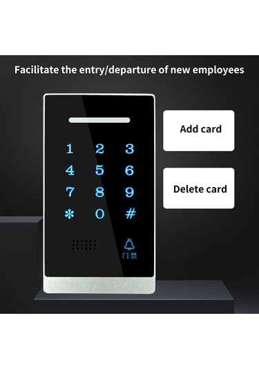 Geeroyoo Siyah Akrilik-abs Erişim Kontrol Paneli: Kart/şifre İle Açma, Mavi Işık, Su Geçirmez, 1000 Kart Kapasitesi