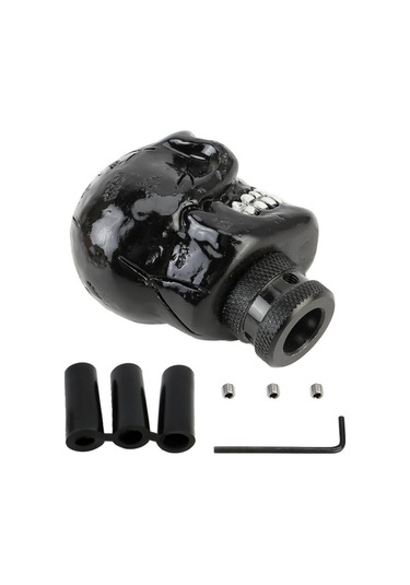 Wondernest Evrensel Kafatası Desenli Manuel/otomatik Vites Topuzu, 8.7x5.5cm Siyah Siyah