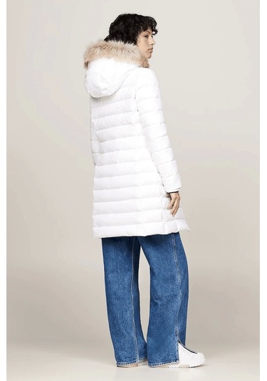 Tjw Essentıal Hooded Down Coat Beyaz