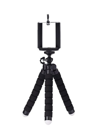 Cep Telefonu Tripod Mini Esnek Sünger Ahtapot Şekilli Tripod Akıllı Telefon Kamera Bükülebilir Tripod Siyah