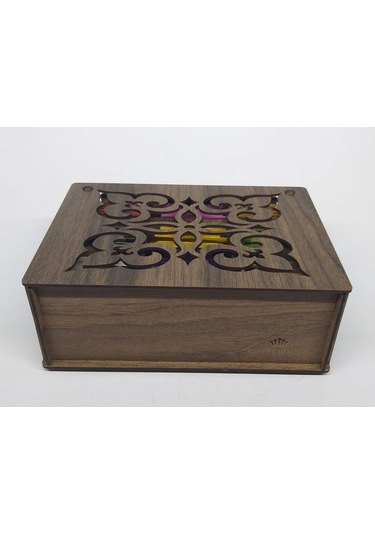 Ahşap Çay Kutusu Tea Box 9 Bölmeli Gdz 72 Adet Bitki Çayı Dahil Çok Renkli