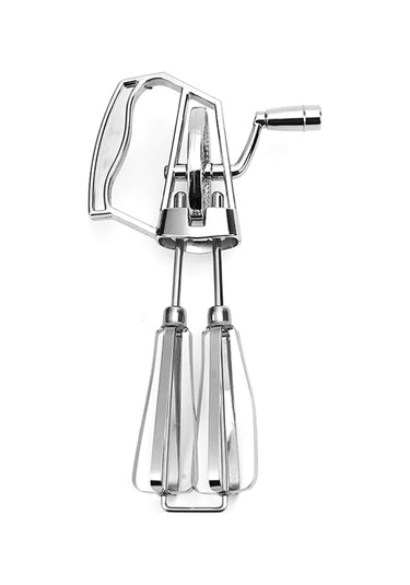 Manuel Yumurta Çırpıcı El Krankı - Paslanmaz Çelik Çırpma Teli, Gümüş Gümüş