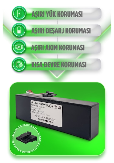 Xiaomi Vacuum Mop Pro Batarya 3500mah Yüksek Kapasite