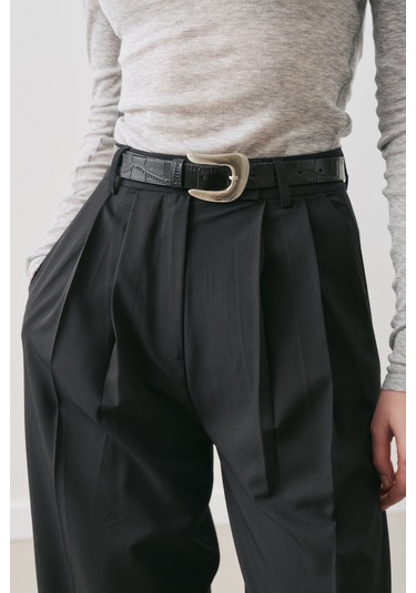 Classıc Pileli Pantolon Siyah Siyah