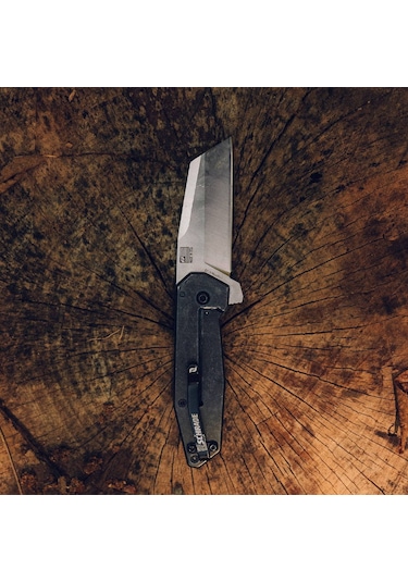 Schrade Usa Slyte Compact Katlanır Düz Saten D2 Çelik Kamp Bıçak - 1182277 Siyah