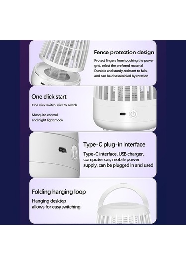 Xuweiwei Sessiz Verimli Böcek Sinek Tuzağı, Usb Şarj Edilebilir