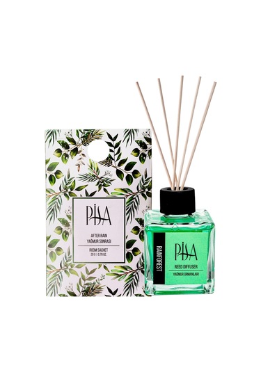 Pisa Yağmur Ormanı Çubuklu Oda Kokusu 100 ML + Yağmur Sonrası Oda Kesesi 20 G