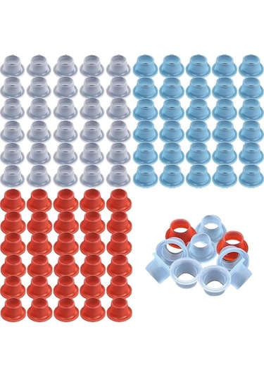 Maiyame Sızdırmazlık İçin 4 Parça Evrensel Musluk Contası - 100 Adet Şeffaf, Mavi, Kırmızı Silikon Conta Seti