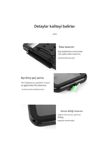 Cepini BS-01 Bisiklet Telefon Tutucu – Gidon Bağlantılı, 360° Dönebilir, Evrensel Uyum