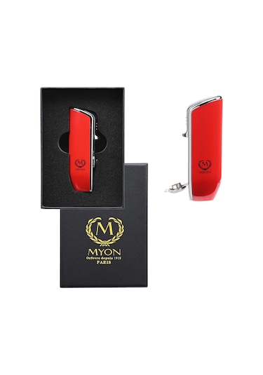 Myon 3 Pürmüz Alev Delicili Puro Çakmağı Kırmızı