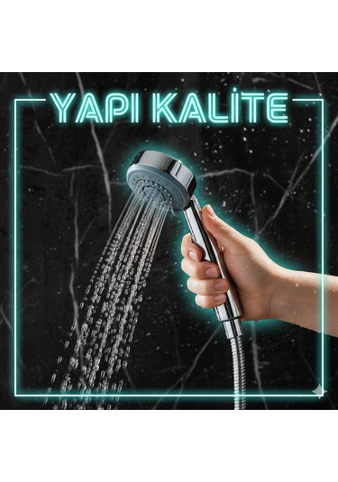 3 Fonksiyonlu Alyans Renk Duş Başlığı Kaliteli Ve Dayanıklı Krom