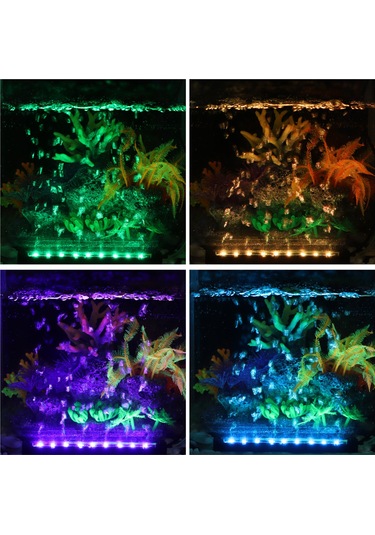 Vkemall Akvaryum Işık Ve Oksijenleyici 2'li Fonksiyon, Kumandalı Renk Değiştiren 30cm Led Balık Tankı Baloncuk Lambası Avrupa Standartı