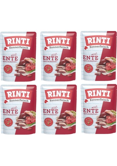 Rinti Pouch Ördekli Köpek Yaş Mama 400 G X 6 Adet