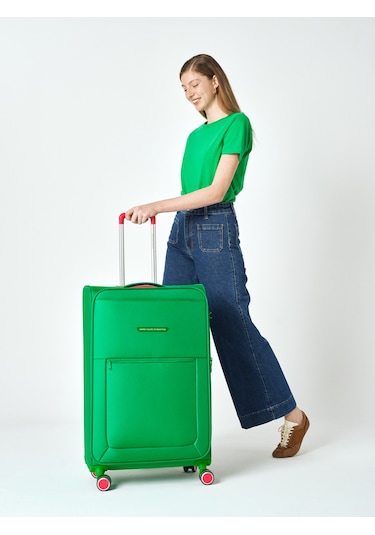 Benetton Büyük Boy Kumaş Valiz Yeşil Bnt2800