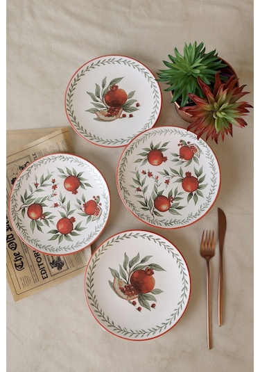 Kerramika Nar Ege Pasta Tabağı 20 Cm 4 Adet 23800-01 Çok Renkli